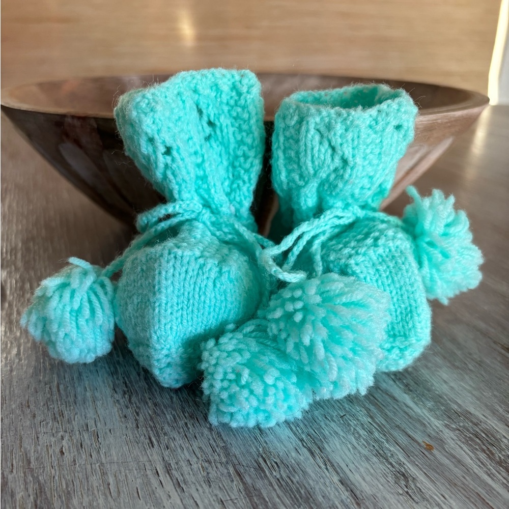 🎀👼 Vintage Knitted Handmade Baby Booties